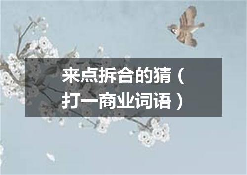 来点拆合的猜（打一商业词语）