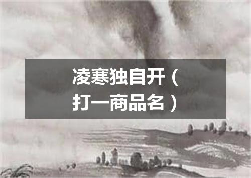 凌寒独自开（打一商品名）