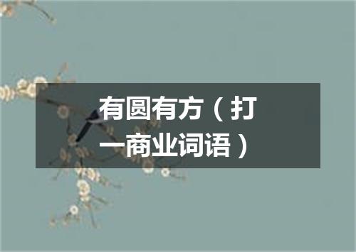 有圆有方（打一商业词语）