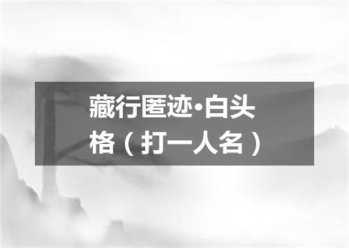 藏行匿迹·白头格（打一人名）