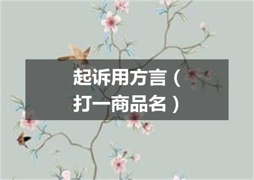 起诉用方言（打一商品名）