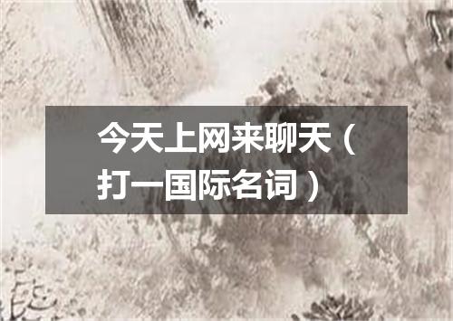 今天上网来聊天（打一国际名词）