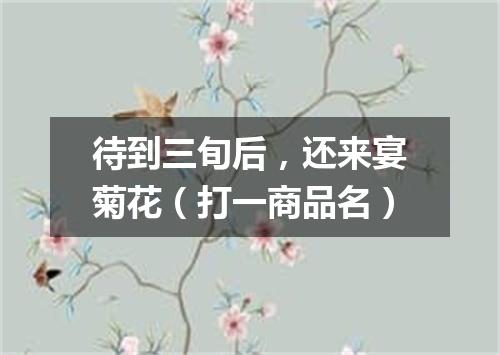 待到三旬后，还来宴菊花（打一商品名）