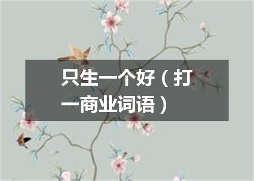 只生一个好（打一商业词语）