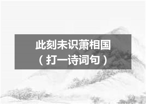 此刻未识萧相国（打一诗词句）