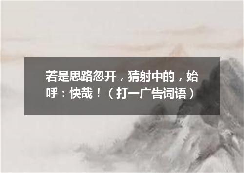 若是思路忽开，猜射中的，始呼：快哉！（打一广告词语）