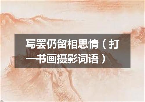 写罢仍留相思情（打一书画摄影词语）