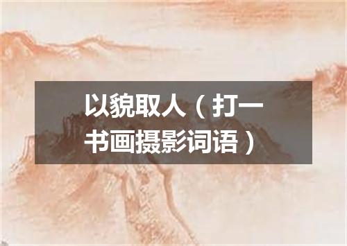 以貌取人（打一书画摄影词语）