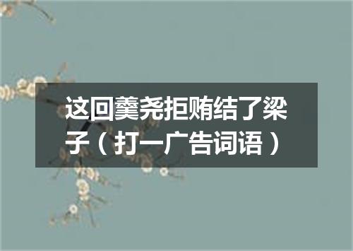 这回羹尧拒贿结了梁子（打一广告词语）