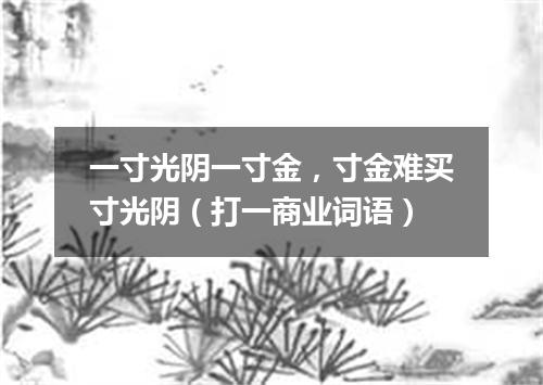 一寸光阴一寸金，寸金难买寸光阴（打一商业词语）
