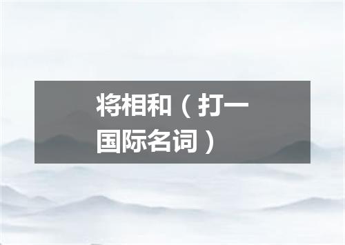 将相和（打一国际名词）