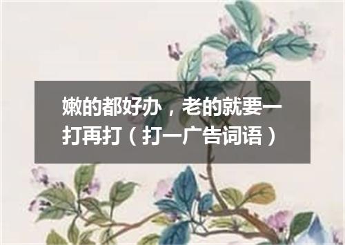嫩的都好办，老的就要一打再打（打一广告词语）
