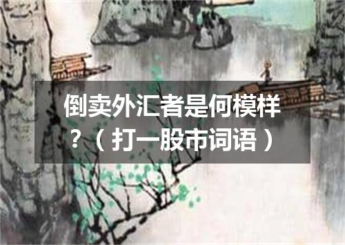 倒卖外汇者是何模样？（打一股市词语）