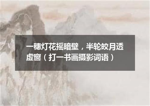 一穗灯花摇暗壁，半轮皎月透虚窗（打一书画摄影词语）