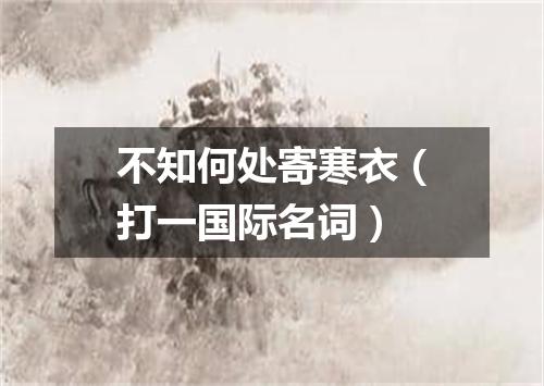 不知何处寄寒衣（打一国际名词）