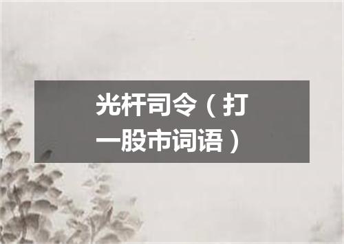 光杆司令（打一股市词语）