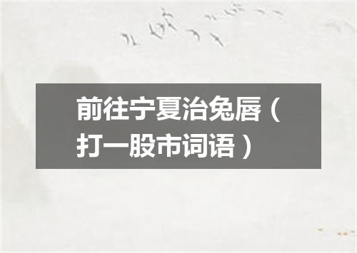 前往宁夏治兔唇（打一股市词语）