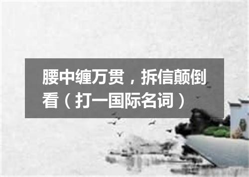 腰中缠万贯，拆信颠倒看（打一国际名词）