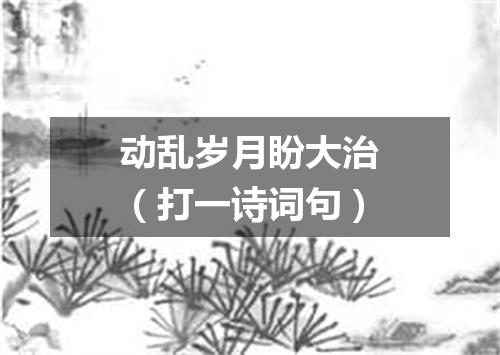 动乱岁月盼大治（打一诗词句）