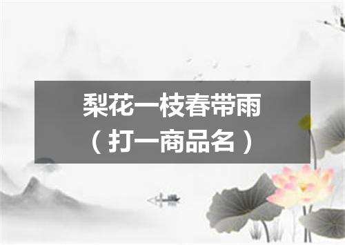 梨花一枝春带雨（打一商品名）