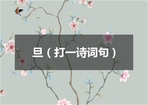 旦（打一诗词句）