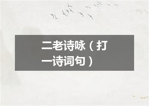 二老诗咏（打一诗词句）