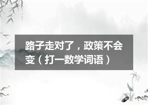 路子走对了，政策不会变（打一数学词语）