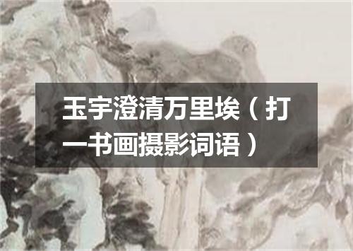 玉宇澄清万里埃（打一书画摄影词语）