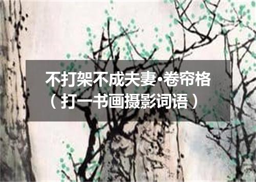 不打架不成夫妻·卷帘格（打一书画摄影词语）