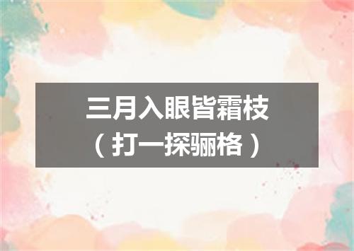三月入眼皆霜枝（打一探骊格）