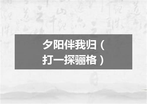 夕阳伴我归（打一探骊格）