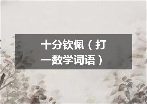 十分钦佩（打一数学词语）