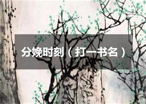 分娩时刻（打一书名）