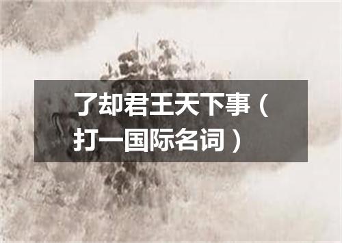 了却君王天下事（打一国际名词）