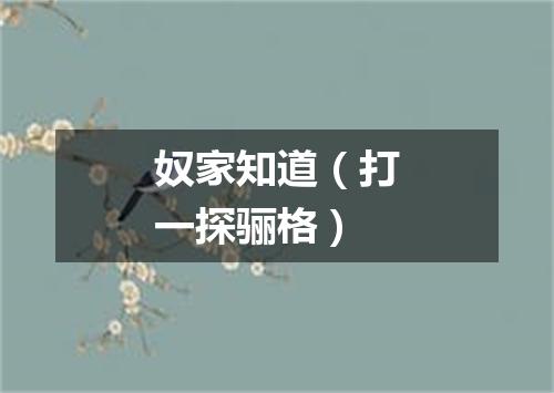 奴家知道（打一探骊格）