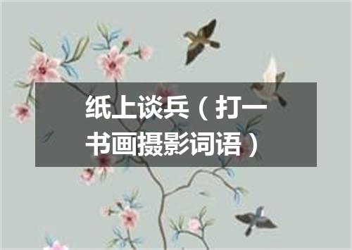 纸上谈兵（打一书画摄影词语）