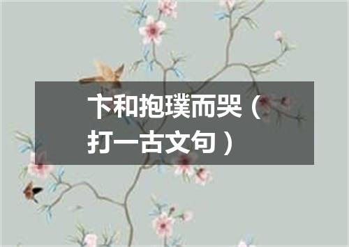 卞和抱璞而哭（打一古文句）
