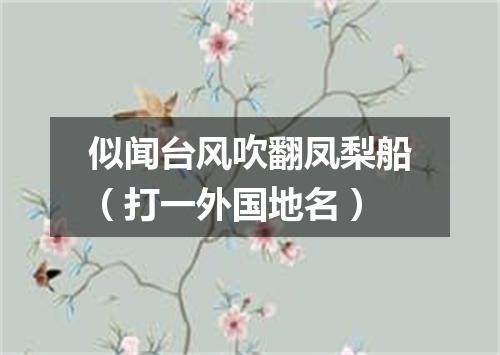 似闻台风吹翻凤梨船（打一外国地名）
