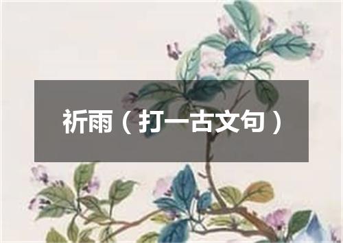 祈雨（打一古文句）