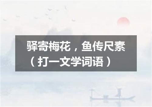 驿寄梅花，鱼传尺素（打一文学词语）