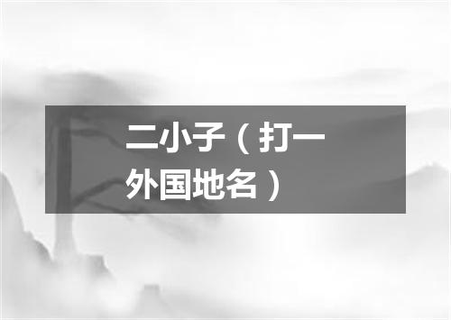 二小子（打一外国地名）
