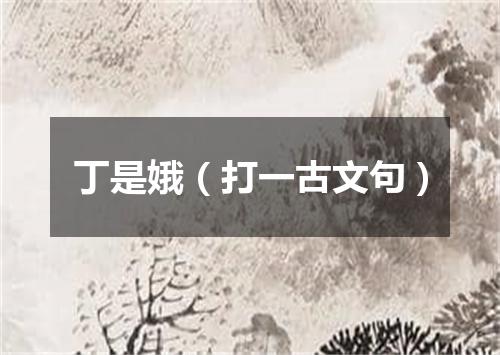 丁是娥（打一古文句）