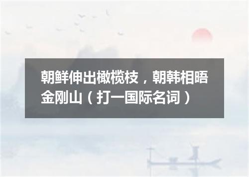 朝鲜伸出橄榄枝，朝韩相晤金刚山（打一国际名词）