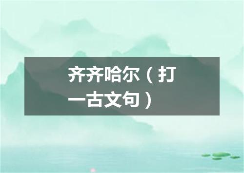 齐齐哈尔（打一古文句）