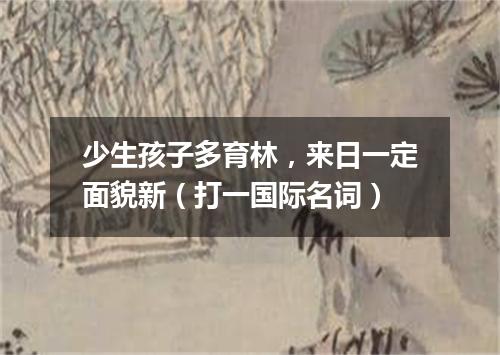 少生孩子多育林，来日一定面貌新（打一国际名词）