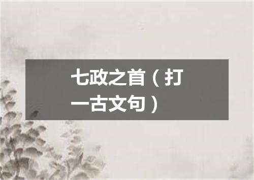 七政之首（打一古文句）