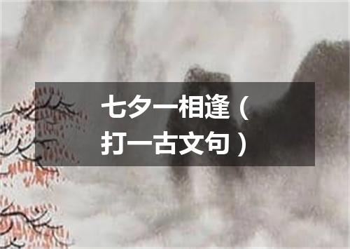 七夕一相逢（打一古文句）