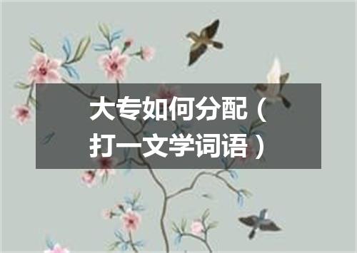 大专如何分配（打一文学词语）