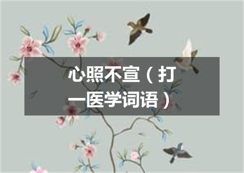 心照不宣（打一医学词语）