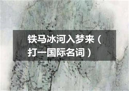 铁马冰河入梦来（打一国际名词）